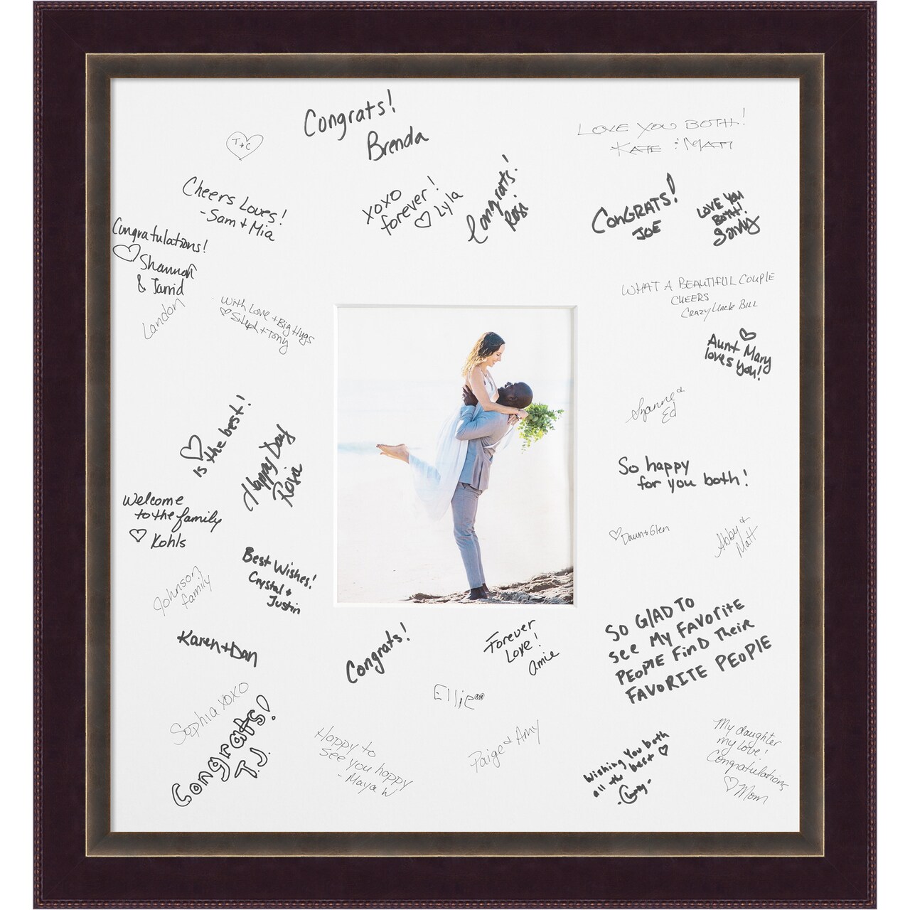 Signore Signature Mat Picture Frame, Photo Frame Wedding Guest Book Alternative, Autograph Picture Mat for Signature Board, Wedding Celebrations Graduations Support Encouragement or Retirement